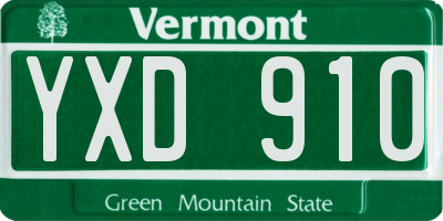 VT license plate YXD910