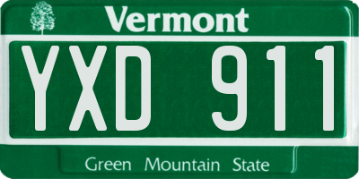 VT license plate YXD911