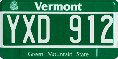 VT license plate YXD912