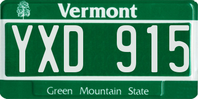 VT license plate YXD915