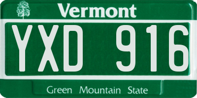 VT license plate YXD916