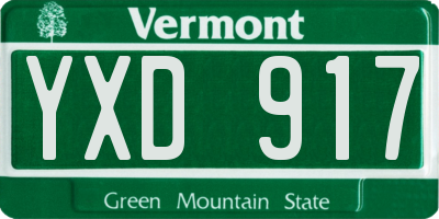 VT license plate YXD917