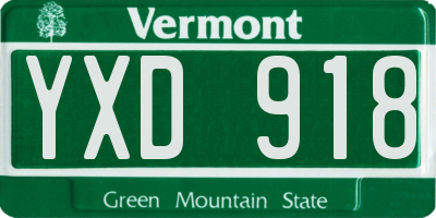 VT license plate YXD918