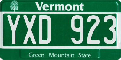 VT license plate YXD923