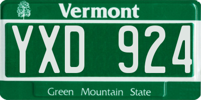 VT license plate YXD924