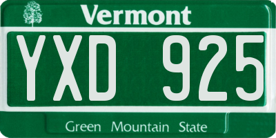 VT license plate YXD925