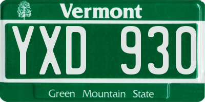 VT license plate YXD930