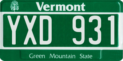 VT license plate YXD931