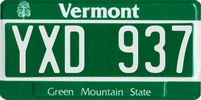 VT license plate YXD937