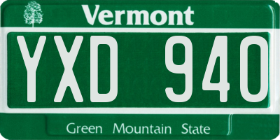 VT license plate YXD940
