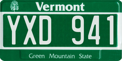VT license plate YXD941