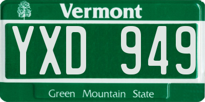 VT license plate YXD949