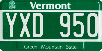 VT license plate YXD950