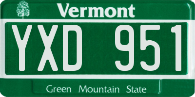 VT license plate YXD951