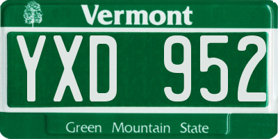 VT license plate YXD952