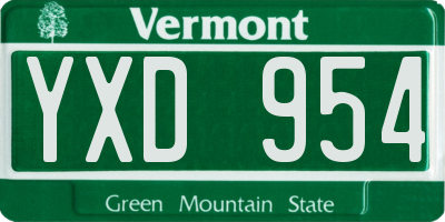 VT license plate YXD954