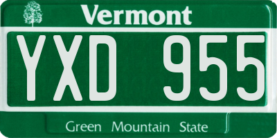 VT license plate YXD955