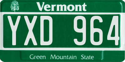 VT license plate YXD964