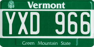 VT license plate YXD966