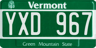 VT license plate YXD967