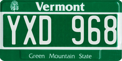 VT license plate YXD968