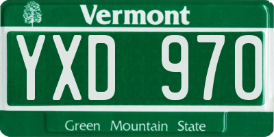 VT license plate YXD970