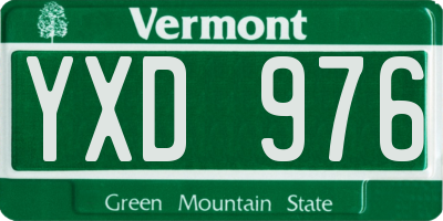 VT license plate YXD976