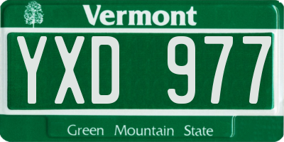 VT license plate YXD977