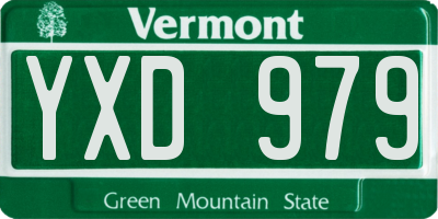 VT license plate YXD979