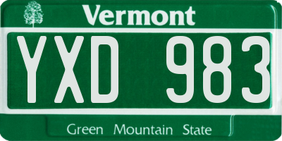 VT license plate YXD983