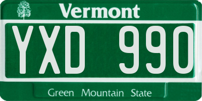 VT license plate YXD990