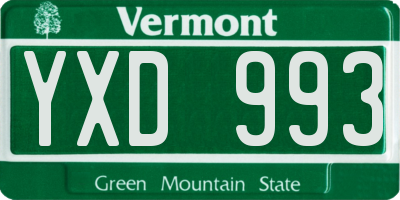 VT license plate YXD993