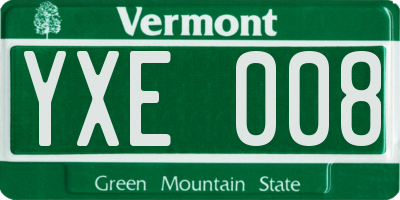 VT license plate YXE008