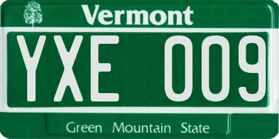 VT license plate YXE009
