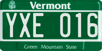 VT license plate YXE016