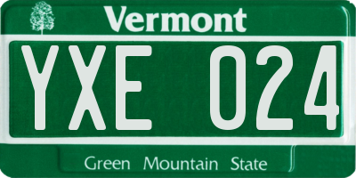 VT license plate YXE024