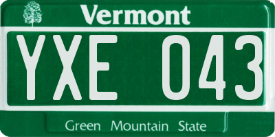 VT license plate YXE043