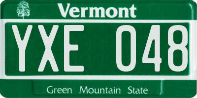 VT license plate YXE048