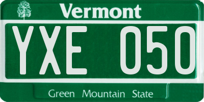 VT license plate YXE050
