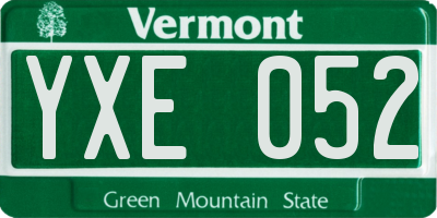 VT license plate YXE052