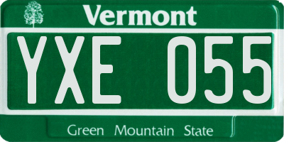 VT license plate YXE055