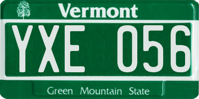 VT license plate YXE056