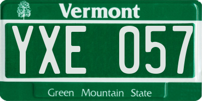 VT license plate YXE057