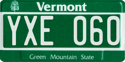 VT license plate YXE060