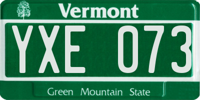 VT license plate YXE073