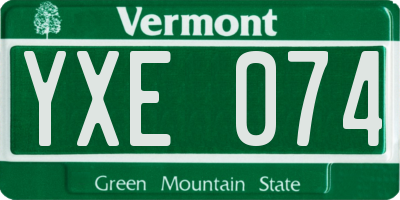VT license plate YXE074