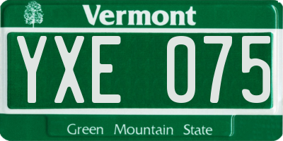 VT license plate YXE075
