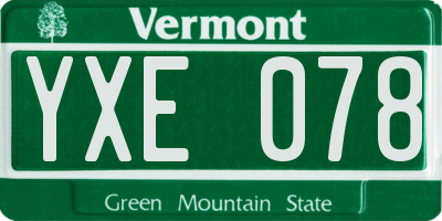 VT license plate YXE078