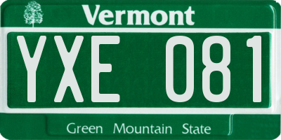 VT license plate YXE081