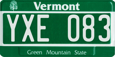 VT license plate YXE083